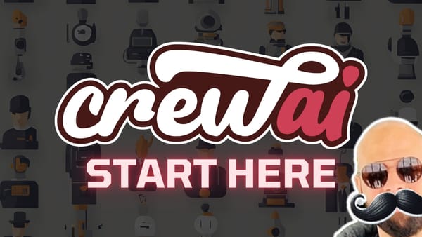 crewAI tutorial for beginners - crewAI logo: https://www.crewai.com - Background is AI-generated