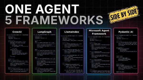 One Agent, 5 Frameworks (Side-by-side comparison)